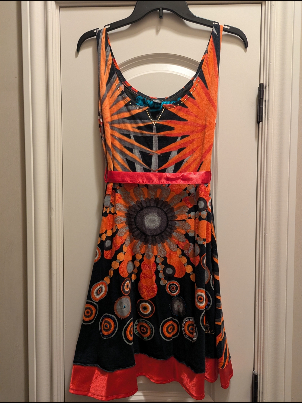 Desigual Orange, Black & Red Graphic Mini Dress